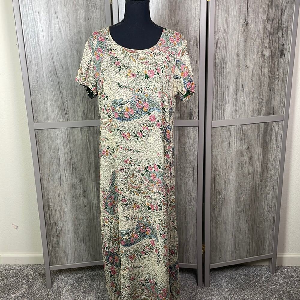 Women's L/XL unbranded reversible paisley/floral maxi dress